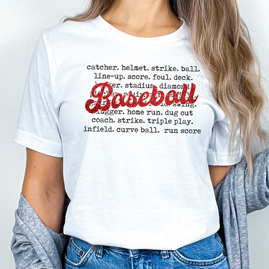 Baseball Red Typography