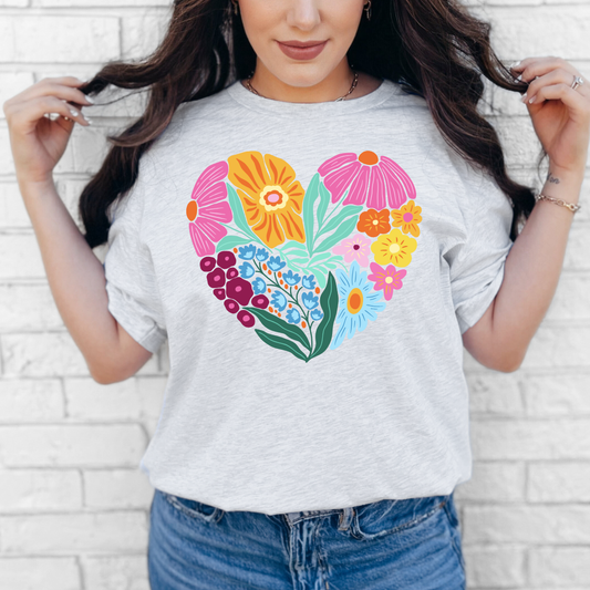 Boho Floral Heart Graphic