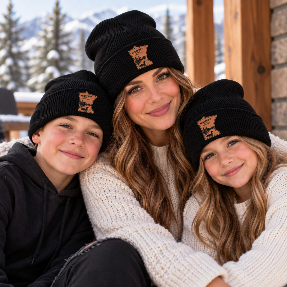Minnesota Loon Leather Patch Knit Beanie