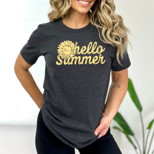 Hello Summer Distressed Yellow