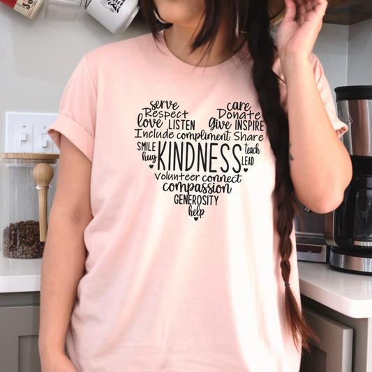 Kindness Heart Word Art