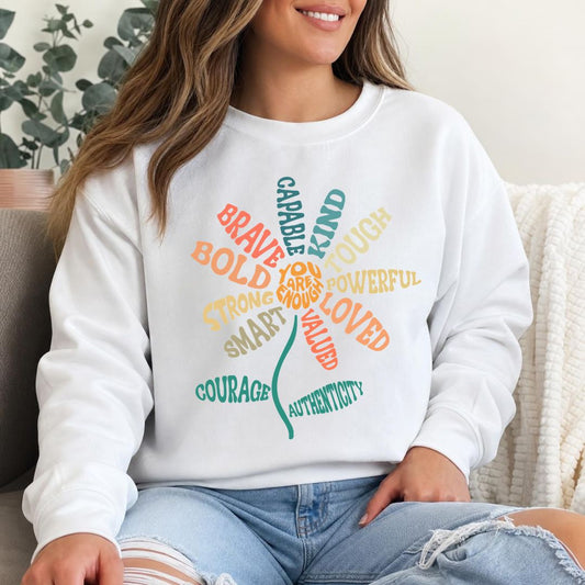 You Are Enough Words of Affirmation Flower
